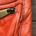 Fossil  Explorer Crossbody‎ Bag Orange Pebbled Leather Zip Top Purse Pockets FLAW Photo 3