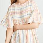 Free People  Summer Nights Striped Mini Dress in Yellow Medium With Pockets Photo 0