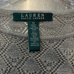 Lauren Ralph Lauren Metallic Knit Sweater Top Size M Silver Size M Photo 5