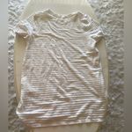 Lululemon White Sheer Striped Short Sleeve Top Tunic Size 8 Photo 4