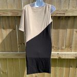 Trina Turk dresses asymmetrical sleeve color block knee length dress Photo 1
