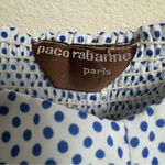 Vintage 1980’s Paco Rabanne Polka Dot Swing Spaghetti Strap Dress Blue Size M Photo 3