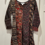 Sacred Threads  Boho Fairy Vintage Patchwork Womens Dress Mixed Print Size Medium Photo 0