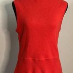 Talbots - Women’s Orange Crew Neck Peplum‎ Sleeveless Stretch blouse size Medium Photo 0