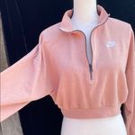 Nike Pink 1/4 Zip Cropped Long Sleeve Crop Sweater Size Small Photo 9