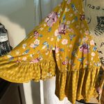 Xhilaration XHILERATION XXL Floral Mustard Yellow Kimono Cardigan Photo 2