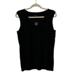 𝅺bcbg Maxazria Sequins Diamond‎  Sleeveless Sweater Size 2x. black/Silver Photo 7