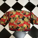 After All Vintage 80s 90s Woman Zip Up Windbreaker Jacket Baroque Paisley Chain Photo 4