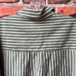 Max Studio Black and White Striped Boxy Oversized Button Down Short Sleeve Top Photo 13