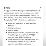 UGG  Essential Short Leather Boot Sz 10 Black Water Resistant Photo 1