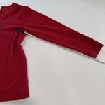 Quacker Factory  Red Sequin Poinsettia Holiday‎ Christmas Pullover Sweater LARGE Photo 5