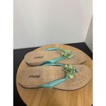 Orthaheel Orthotic Flower Accent Blue Green Thong Sandals Comfort‎ Slides US 10 Photo 1