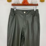 Marc New York Straight Leg Faux Leather Pants Dark Green Size 6 Photo 2