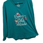 secret treasures  Turquoise Baby It’s Cold Outside Christmas Holiday Tee Shirt Photo 0