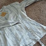 FATE. NWOT light blue striped open front drape cardigan size small Photo 11