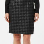 Premise Womens Size 14 Black Skirt Pencil Houndstooth Metallic L3N800 Photo 0