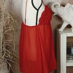Rampage Size Large Red Stretchy Lingerie Tope Frilly Sexy Cute Sheer Honeymoon Photo 7