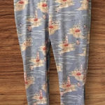 Crown & Ivy  Sailboat Leggings Size Medium Blue Yellow Photo 0
