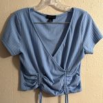 Streetwear Society  Blue Ruched Crop Blouse Photo 1