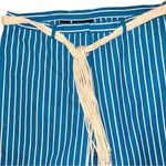 Lauren Ralph Lauren dark aqua blue Capri cuffed pants with white stripes… Size 12 Photo 3