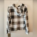 SheIn plaid black and white hooded sweatshirt size womens medium Photo 2