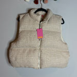 THML  Tan Houndstooth Puffer Vest NWT Photo 0