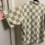 ONA Checker Terry Oversized Button Down Greyed Olive Small Green Photo 9