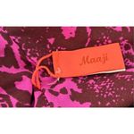 Maaji  Reversible Burgundy Animal Print Lace‎ Up Swim Top Size Medium Photo 1