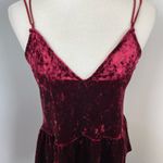Harlowe $ Graham Harlowe & Graham Red Velvet Peplum Cami Tank Sleeveless Small NEW Photo 1