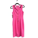 Eliza J Cutout Strapless Midi Sheath Dress Hot Pink Coral Barbie NWT 8 Photo 1