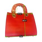 Badgley Mischka Studio Red Pebbled Leather Tote Bag – NWT Photo 1