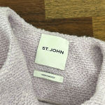 St. John Womens Blazer Small Purple Knit Cashmere Wool Gold Button Jacket Pocket Photo 1