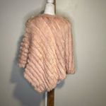 Black Rivet  light pink rabbit fur poncho Photo 3