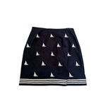 Talbots Sailboat Print Navy Blue White Skirt Size 10 Petite Photo 3
