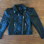 Forever 21 Vegan Leather Puff Sleeve Moto Jacket  Women's Size XS Biker Like New Photo 0