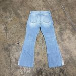 KanCan Flare Curvy High Rise Slit Frayed Hem Jean Blue Size 30 Photo 4