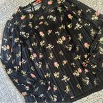 Modcloth Accentuated Ease Black Floral Print Top Photo 3