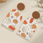 Coffee Cup Cake Maple Leaf Pattern
Dangle Earrings Elegant Party Style earrings White Photo 0