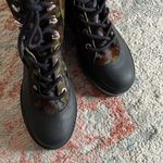 Schutz  Camo Combat Boots Size 6B Calf Hair Black Green Waterproof Lace Up Photo 9