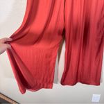 ZARA  Orange Satin Wide Leg Pull On Pants Womens S High Rise Casual Boho Fall Photo 8