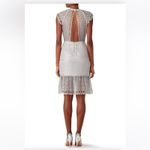 Saylor  Silver Illusion Netted Sequin Sheath Dress Small Cocktail Party Fairy Photo 15