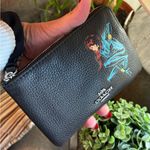 Coach Limited Edition🔥Authentic  pebbled leather zip top wristlet "Wonder woman" Photo 3