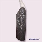 LC Lauren Conrad Lauren Conrad Gray/Silver Sequins Shirt Mini Dress Size Medium NWT Photo 1