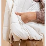 Blu Pepper  Asymmetrical Zip Women’s Puffer Vest Jacket Size Large Cream White Photo 8