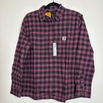 Carhartt  Rugged Flex‎ Womens Plaid Flannel Shirt Loose Fit Purple Medium M Photo 1