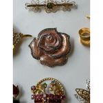 Lot Of 7 Various Gold Tone Embellished Vintage Brooches Costume Gems Working Pin Photo 1