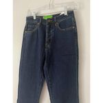 Free People NWT Sandrine Rose High Waisted Button Fly Dark Wash Slim Straight Jeans Size 25 Photo 2