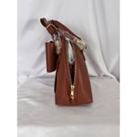 Crocci Bow Satchel Crossbody Bag Braided Handle‎ Designer Purse Brown Photo 6