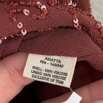 Aratta‎ Silent Journey Copper Hand Beaded Chiffon Cami Tank NWT Size Medium Brown Photo 7