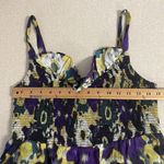 Anthropologie Maeve Silk Smocked Empire Tank Dress Medium purple green yellow Photo 9